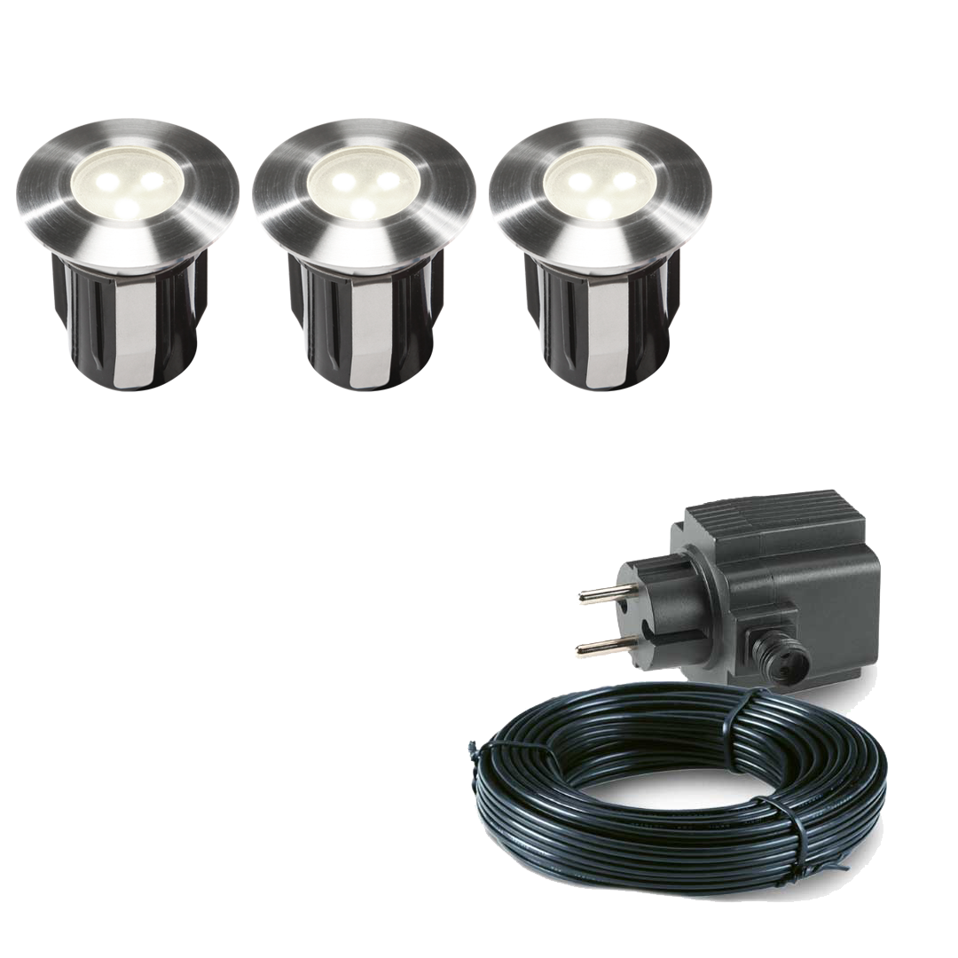3x LED terras spot - 12V - 5 Watt - 42mm - Complete set 3x LED terras spot - 12V - 5 Watt - 42mm - Complete set